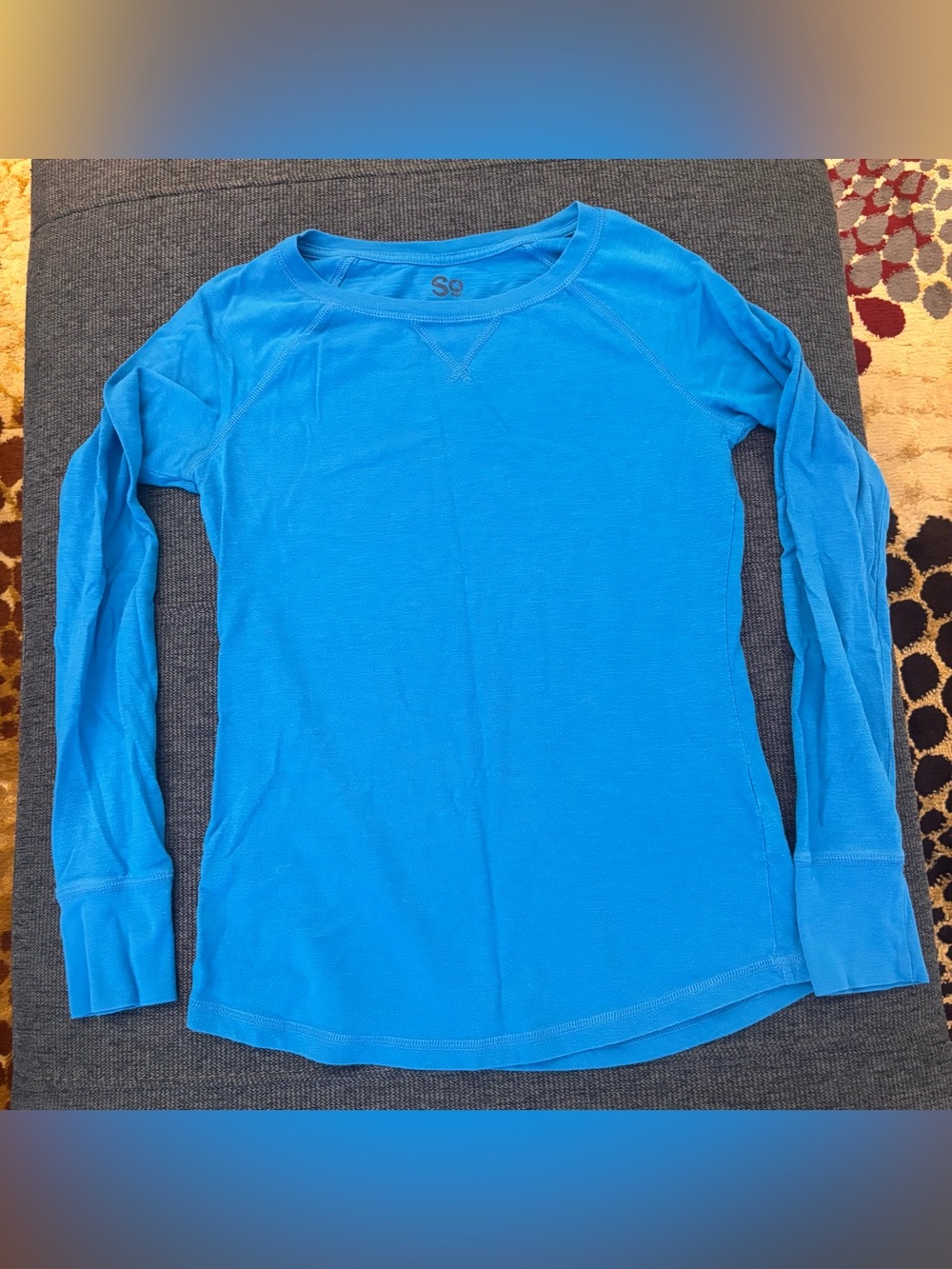 SO Bright Turquoise Crew Neck Long Sleeve Tee